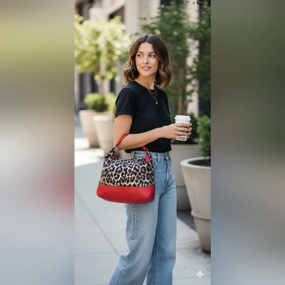 COACH 2013 PARK OCELOT PRINT HOBO (COACH F23266) GUC - Picture 3 of 10